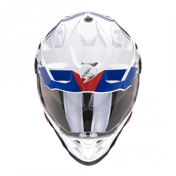 Scorpion ADF-9000 Air Desert Kapalı Motosiklet Kaskı Beyaz / Mavi / Kırmızı Scorpion ADF-9000 Air Desert Kapalı Motosiklet Kaskı Beyaz / Mavi / Kırmızı